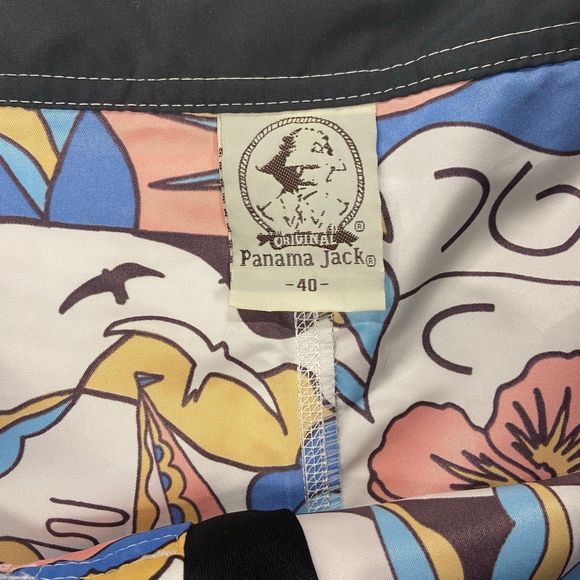 Panama Jack | Men’s Floral Hawaiian Swim Trunks w/Pockets, Board Shorts, Size 40 - Picture 2 of 8